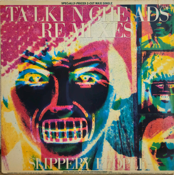 Image of Front Cover of 4925276E: 12" - TALKING HEADS, Slippery People / Making Flippy Floppy (Remixes) (Sire; 9 20143-0 A, US 1983, Top Opening Picture Sleeve)   VG+/VG+