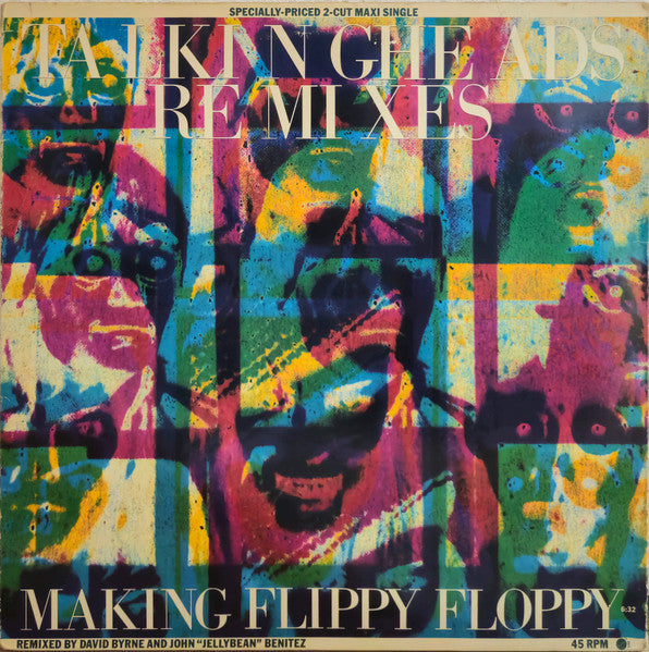 Image of Back Cover of 4925276E: 12" - TALKING HEADS, Slippery People / Making Flippy Floppy (Remixes) (Sire; 9 20143-0 A, US 1983, Top Opening Picture Sleeve)   VG+/VG+