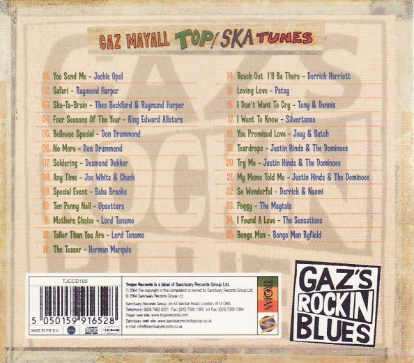 Image of Back Cover of 3115486C: CD - VARIOUS ARTISTS, Gaz Mayall Top Ska Tunes! (Trojan Records; TJCCD165, UK 2004, Card Slipcase with Jewel Case inside)   EX/EX