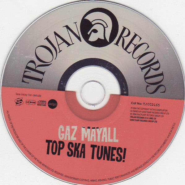 Image of Label Cover of 3115486C: CD - VARIOUS ARTISTS, Gaz Mayall Top Ska Tunes! (Trojan Records; TJCCD165, UK 2004, Card Slipcase with Jewel Case inside)   EX/EX