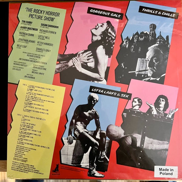 Image of Back Cover of 4415240C: LP - THE ROCKY HORROR PICTURE SHOW, The Rocky Horror Picture Show (Original Motion Picture Soundtrack) - 50th Anniversary (Ode Sounds and Visuals; ODE0000150, US 2025 Reissue, Red & Gold Vinyl)   NEW/NEW