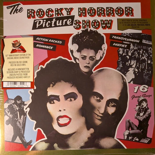Image of Front Cover of 4415240C: LP - THE ROCKY HORROR PICTURE SHOW, The Rocky Horror Picture Show (Original Motion Picture Soundtrack) - 50th Anniversary (Ode Sounds and Visuals; ODE0000150, US 2025 Reissue, Red & Gold Vinyl)   NEW/NEW