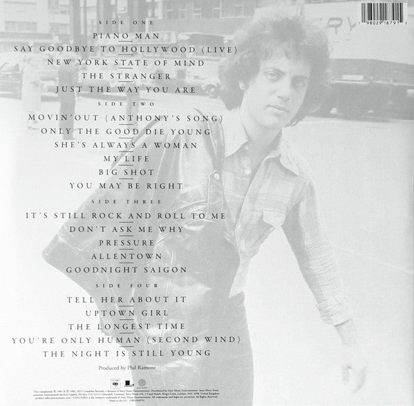 Image of Back Cover of 2xLP - NEW/NEW - BILLY JOEL, Greatest Hits Volume I & Volume II (Columbia; 19802918791, Europe 2025 Reissue), , The first greatest hits album by Billy Joel, originally released on July 1, 2025. Certified diamond and includes Billy s biggest hits from 1973   1985.  - 1536303E