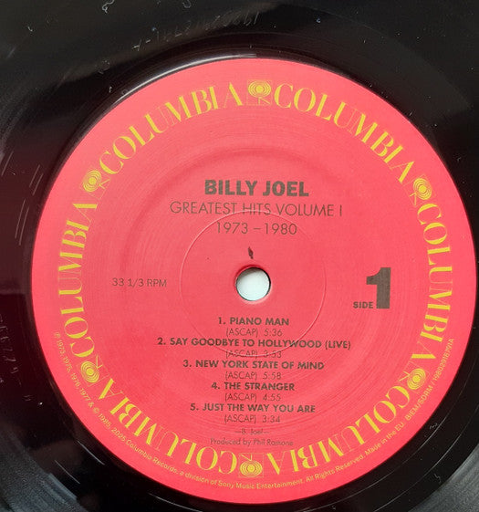 Image of Label Cover of 2xLP - NEW/NEW - BILLY JOEL, Greatest Hits Volume I & Volume II (Columbia; 19802918791, Europe 2025 Reissue), , The first greatest hits album by Billy Joel, originally released on July 1, 2025. Certified diamond and includes Billy s biggest hits from 1973   1985.  - 1516469C