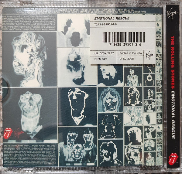Image of Back Cover of CD - VG/EX - THE ROLLING STONES, Emotional Rescue (Virgin; VJCP-27007, USA & Europe 1994, Vinyl-Replica), ,  - 3155216S