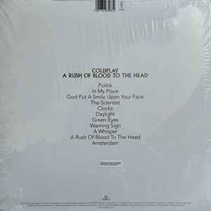 Image of Back Cover of LP - NEW/NEW - COLDPLAY, A Rush of Blood to the Head (Parlophone; 5021732630872, Europe 2025 Reissue, Gatefold, Inner, Clear Vinyl 140 Gram EcoRecord), ,  - 4915046C