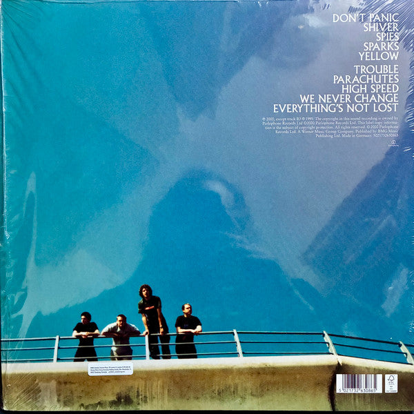 Image of Back Cover of LP - NEW/NEW - COLDPLAY, Parachutes (Parlophone; 5021732630865, Europe 2025 Reissue, Inner, Clear Vinyl Eco Record), ,  - 0216277C