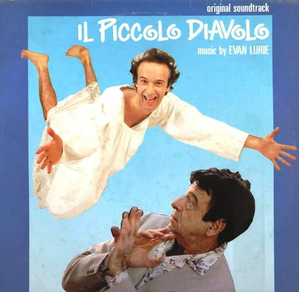 Image of Front Cover of LP - G+/VG+ - EVAN LURIE, Il Piccolo Diavolo (Original Soundtrack) (Cinevox Record; MDF 33.188, Italy 1988), Edge wear and ring wear, sticker damage and large damage to top right corner.,  - 3145390S