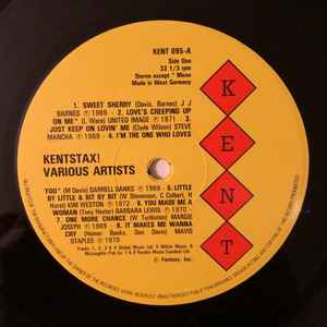 Image of Label Cover of LP - VG/VG - VARIOUS, Kentstax (Kent Records; KENT 095, Germany 1989, Picture Sleeve), ,  - 0826008E
