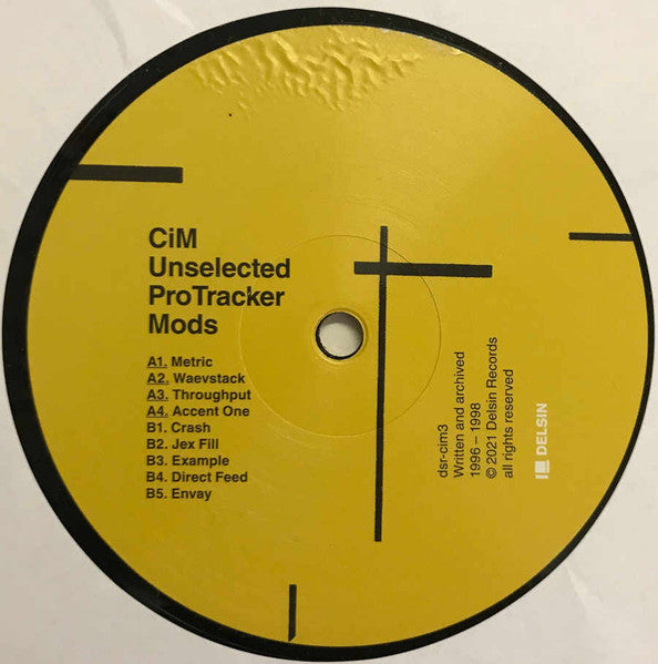 Image of Back Cover of 3215074C: LP - CIM, Unselected ProTracker Mods (Delsin; dsr-cim3, Netherlands 2021, Die Cut Company Sleeve) Minor hairlines on disc. Plays well  VG/VG
