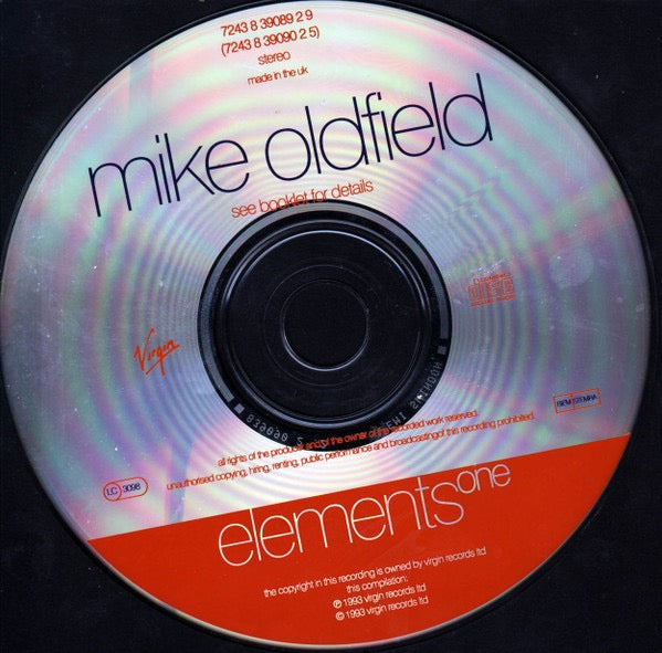 Image of Label Cover of 3215163C: 4xCD - MIKE OLDFIELD, Elements (Virgin; 7243 8 39089 2 9, UK & Europe 1993, Boxset in plastic slipcase, Booklet) Small scratch & light wear on slipcase.  VG/EX