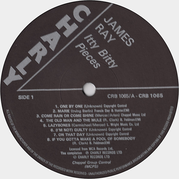 Image of Label Cover of LP - VG/VG+ - JAMES RAY, Itty Bitty Pieces (Charly R&B; CRB 1065, UK 1983), Sleeve has sticker ghost and indented writing on front,  - 3215409C