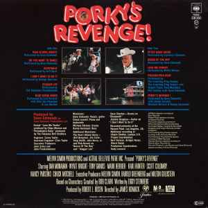 Image of Back Cover of 3215455C: LP - VARIOUS, Porky's Revenge! (CBS; CBS 70265, Europe 1985) Gold promo stamped sleeve.  VG/VG+