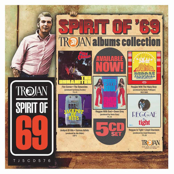 Image of Front Cover of 3215644C: 5xCD - VARIOUS ARTISTS, Spirit Of '69: Trojan Albums Collection (Trojan Records; TJ5CD576, UK & Europe 2019, 5 Digipak in Box Set, Booklet, Sticker)   EX/EX