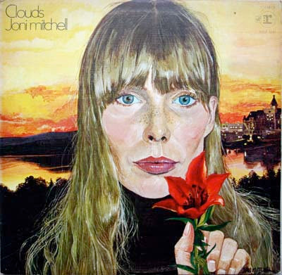 Image of Front Cover of LP - VG/VG - JONI MITCHELL, Clouds (Reprise Blue/Yellow Riverboat; RSLP 6341, UK 1969, Textured Sleeve, Insert), Strong VG Throughout, A few wispy marks, Light edge wear. ,  - 3316403C