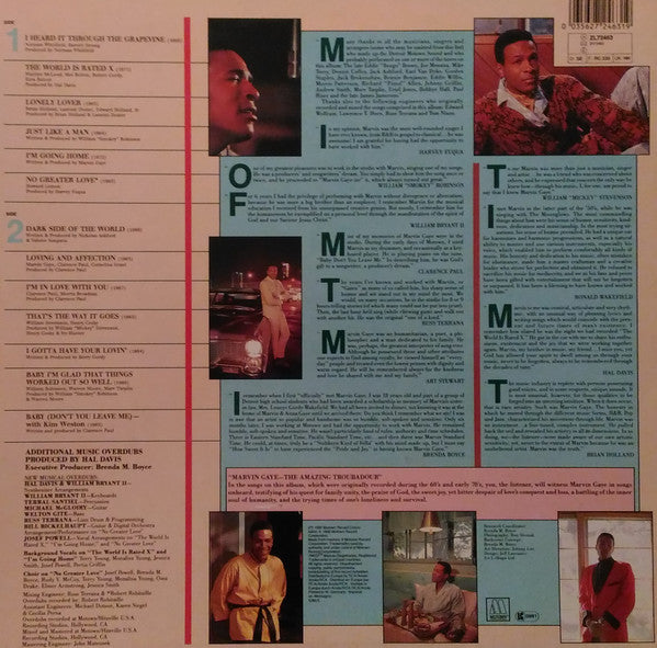 Image of Back Cover of LP - VG+/EX - MARVIN GAYE, Motown Remembers Marvin Gaye (Motown; ZL72463, Germany 1986), ,  - 1626101E