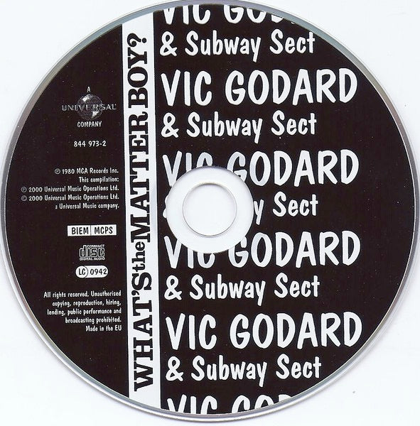 Image of Label Cover of CD - VG+/VG+ - VIC GODARD & SUBWAY SECT, What's The Matter Boy? (Universal; 844 973-2, UK 2000 Reissue, Slipcase), ,  - 2816052C