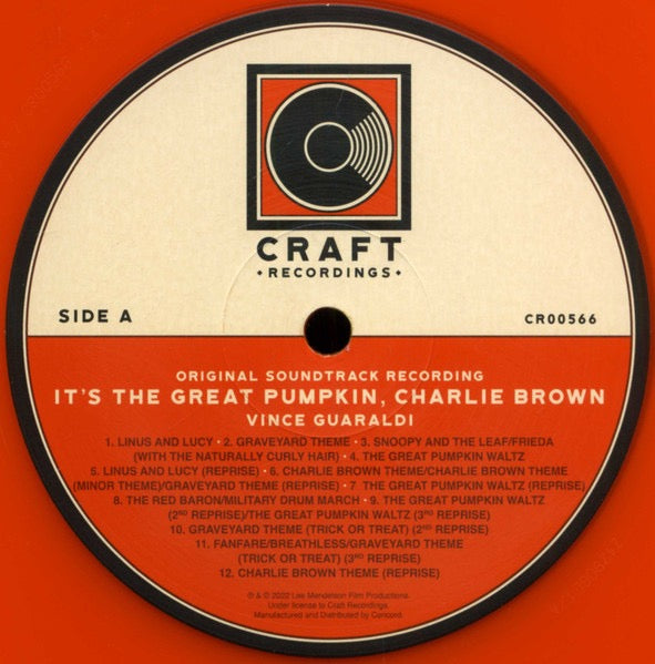 Image of Label Cover of LP - NEW/NEW - VINCE GUARALDI TRIO, It's A Great Pumpkin, Charlie Brown (Craft Recordings; 7243685, US 2025 Reissue, Stickered Plastic Sleeve, Pumpkin-Shaped Orange Vinyl), ,  - 4135193E
