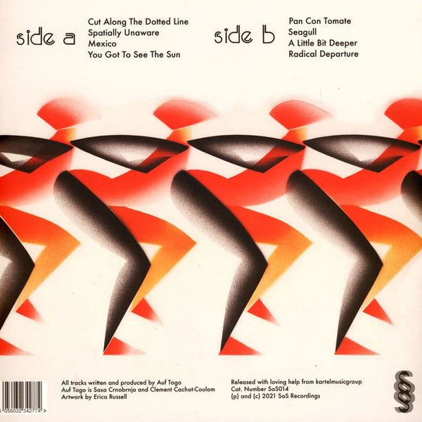 Image of Back Cover of 3325015E: LP - AUF TOGO, Movements (SaS Recordings; SaS014, UK 2021, Red Vinyl)   VG+/VG+