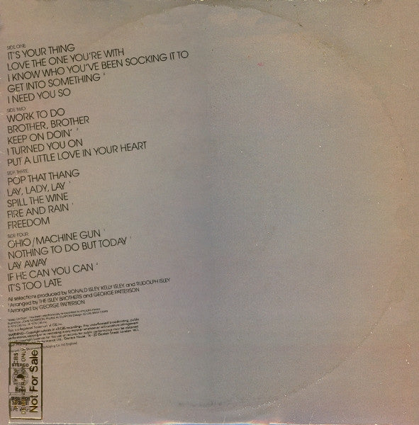 Image of Back Cover of 2xLP - VG/VG+ - THE ISLEY BROTHERS, Timeless (Epic; EPC 88327, UK 1978, Gatefold), ,  - 3626372E