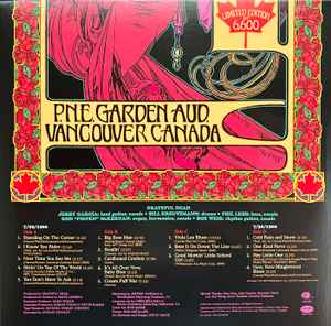 Image of Back Cover of 2xLP - VG+/VG+ - GRATEFUL DEAD, P.N.E. Garden Aud., Vancouver, Canada, July 29 1966 (Rhino Records; R1-557457, US 2017, Pasteback Gatefold Sleeve, 180 Gram Vinyl, Ltd 6600), ,  - 3345024S