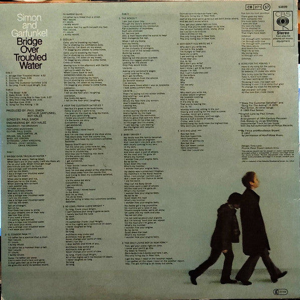 Image of Back Cover of LP - VG/G+ - SIMON AND GARFUNKEL, Bridge Over Troubled Water (CBS Sunburst; 63699, UK 1970), ,  - 2646058S