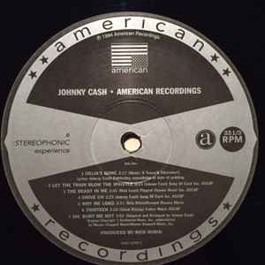 Image of Label Cover of LP - VG/G - JOHNNY CASH, American Recordings (American Recordings; 5101-12792-1, UK 2006 Reissue, Inner, 180 Gram Vinyl), Long light surface marks. ,  - 2216298C
