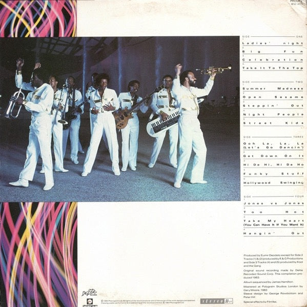 Image of Back Cover of 2xLP - VG/G+ - KOOL & THE GANG, Twice As Kool (The Hits Of Kool & The Gang) (De-Lite Records; PROLP 2, UK 1983, Gatefold), Light Marks only.,  - 3116005C