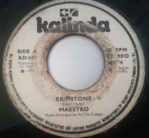 Image of Front Cover of 3325128E: 7" - MAESTRO, Brimstone (Kalinda; KD-547, Trinidad & Tobago 1977)   /VG
