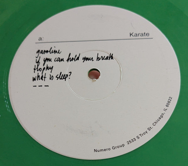 Image of Label Cover of 3325205E: LP - KARATE, Karate (Numero Group; NUM903, US 2021 Reissue, Insert, Green Marbled [Wintergreen] Vinyl) Strong VG+  VG+/VG+