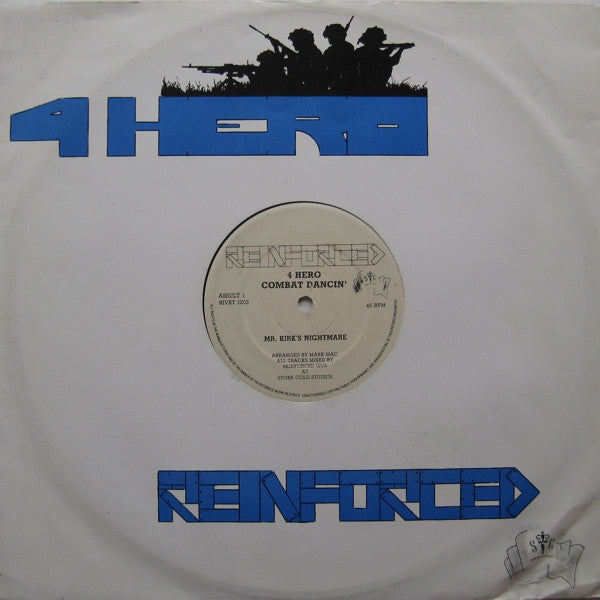 Image of Front Cover of 12" - VG/G+ - 4 HERO, Combat Dancin' (Reinforced; RIVET 1203, UK 1991, Company Sleeve), Close to VG light marks and hairlines only., A1 Mr. Kirk's NightmareB1 Move Wid The House GrooveB2 Combat Dance - 2616541C