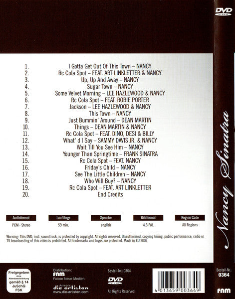 Image of Back Cover of 3335136E: DVD - NANCY SINATRA, Nancy Sinatra (Falcon Neue Medien; 0364, Europe 2005)   VG+/VG+