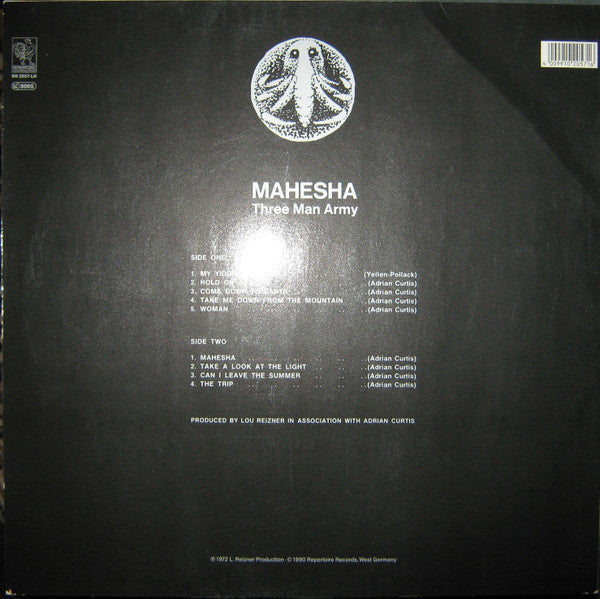 Image of Back Cover of LP - VG+/VG+ - THREE MAN ARMY, Mahesha (Repertoire; RR 2057 LH, Germany 1990 Reissue, Red Vinyl), ,  - 0946347S