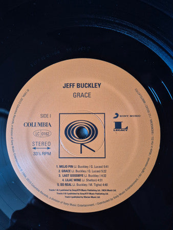 Image of Label Cover of LP - VG+/VG+ - JEFF BUCKLEY, Grace (Legacy; 88875147701, Europe 2015 Reissue, NO Insert, 180 Gram Vinyl, A4 / B4 Matrix), ,  - 3526103E