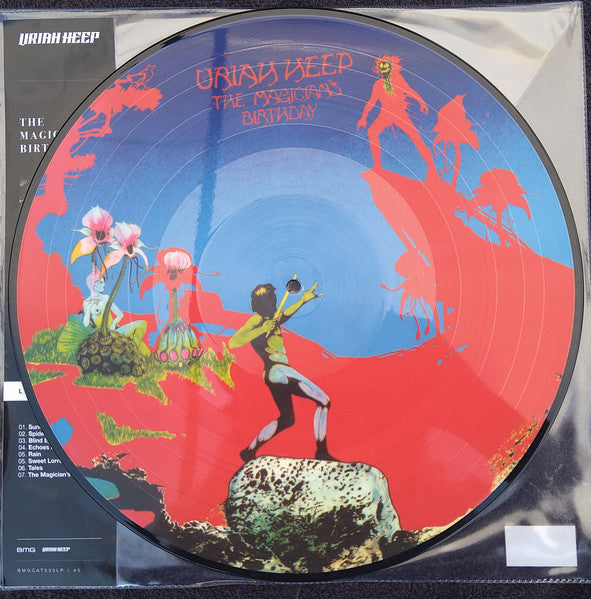 Image of Front Cover of 3345228S: LP - URIAH HEEP, The Magician's Birthday (Sanctuary Records; #BMGCAT535/#5, Europe 2022 Reissue, Clear Plastic Stickered Sleeve, Picture Disc)   EX/EX