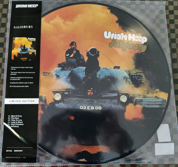 Image of Front Cover of 3345230S: LP - URIAH HEEP, Salisbury (BMG; BMGCAT532LP/#2, Europe 2022 Reissue, Clear Plastic Stickered Sleeve, Picture Disc)   EX/EX