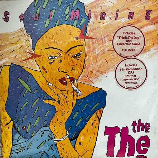 Image of Front Cover of 3914007C: 2xLP - THE THE, Soul Mining (Epic; EPC 25525, Some Bizzare    EPC 25525, Epic    XPR 1250, UK 1983, 2 Inners, With 12") LP has a few hairline marks only, 12" has many hairlines but nothing deep, Both discs are glossy, Sleeve has a patch of light staining and edge wear  VG/VG