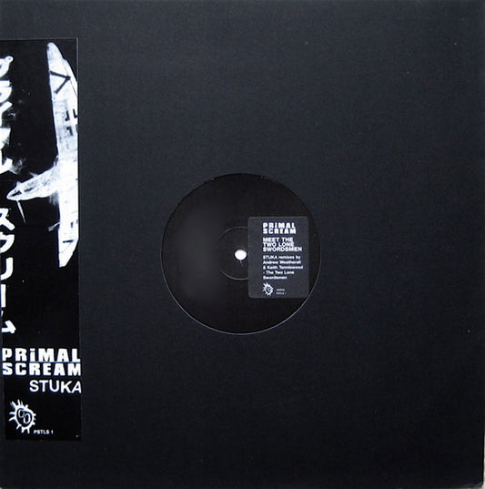 Image of Front Cover of 12" - VG+/VG+ - PRIMAL SCREAM MEET THE TWO LONE SWORDSMEN, Stuka (Two Lone Swordsmen Mix) (Creation Records; PSTLS 1, UK 1997, Stickered Die Cut Sleeve, Ltd to 3000, Andrew Weatherall), ,  - 2926211E