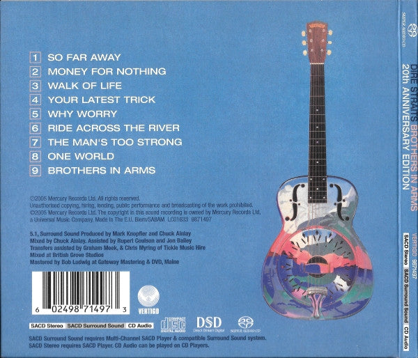 Image of Back Cover of 3315480C: CD - DIRE STRAITS, Brothers In Arms (Vertigo ; 9871497, Europe 2005, Gatefold Digipak, Booklet, 20th Anniversary Edition)   VG+/VG+