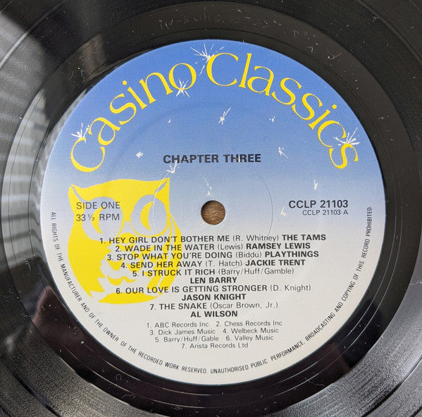 Image of Label Cover of LP - VG/VG+ - VARIOUS, Casino Classics Chapter Three (Casino Classics; CCLP 21103, UK 1980s), Sleeve scuffed and lightly stained,  - 3315463C