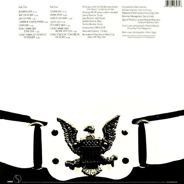 Image of Back Cover of LP - NEW/NEW - RAMONES, Ramones (Sire; RR1 6020, Europe 2018 Reissue, Insert), ,  - 6036100E