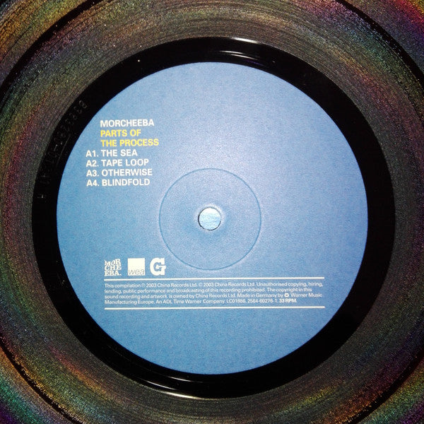 Image of Label Cover of 2xLP - VG+/G - MORCHEEBA, Parts Of The Process (WEA; 2564-60276-1, Europe 2003, 2 Inners), Pressing fault on both sides of Disc One affecting A2 and B3. Would be VG otherwise.,  - 3226011E