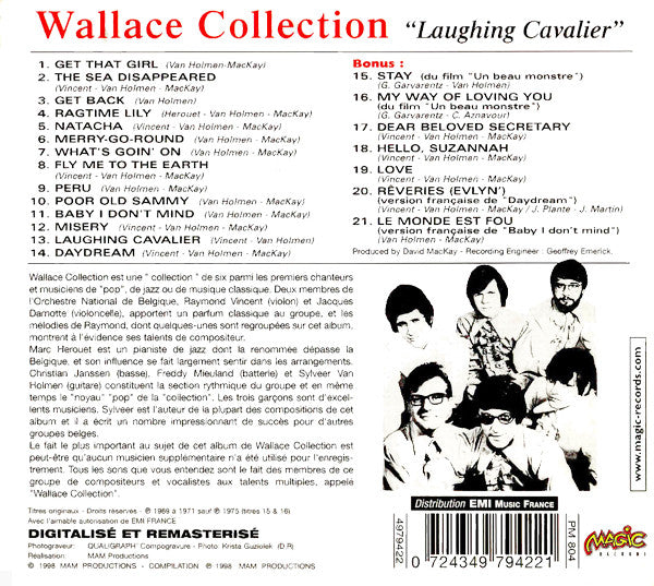 Image of Back Cover of 3335268E: CD - WALLACE COLLECTION, Laughing Cavalier (Magic Records; 4979422, France 1998, Digipak)   VG+/VG+