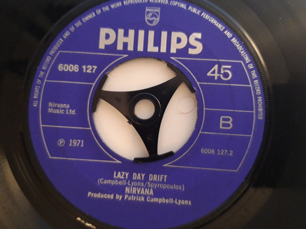 Image of Back Cover of 7" - VG/EX - NIRVANA, Pentecost Hotel / Lazy Day Drift (Philips ; 6006 127, UK 1971, Company Sleeve), Date Stamp On Label,  - 3325389E