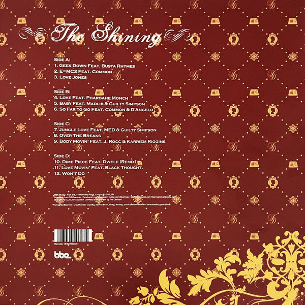 Image of Back Cover of 2xLP - EX/EX - J DILLA, The Shining (BBE; BBELP076, UK 2023, Gatefold), Opened from sealed.,  - 1816152C