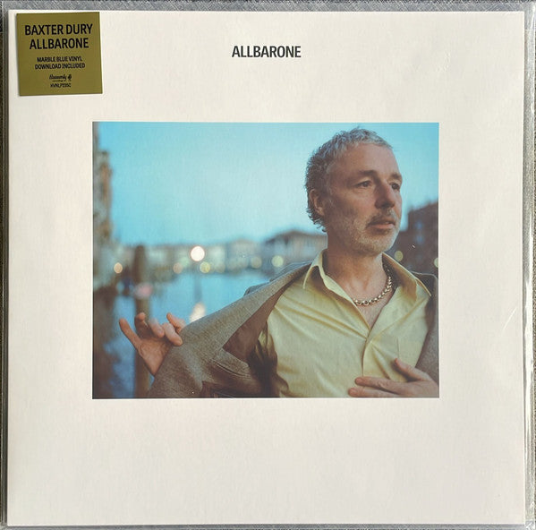 Image of Front Cover of 3735076E: LP - BAXTER DURY, Allbarone (Heavenly; HVNLP235C, Europe 2025, Inner, Venetian Marble Blue Vinyl)   NEW/NEW