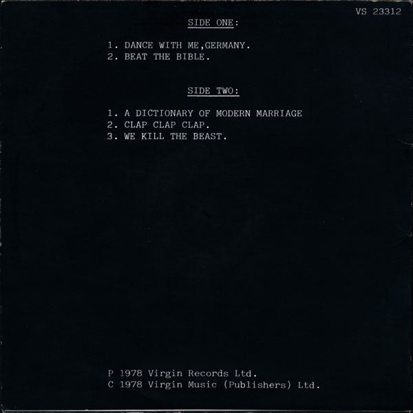Image of Back Cover of 3425109E: 12" EP - XTC, Go+ (Virgin ; VS 23312, UK 1978, Picture Sleeve)   VG+/EX