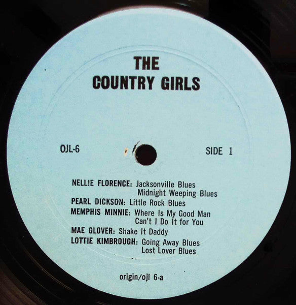 Image of Label Cover of LP - VG+/EX - VARIOUS, Country Girls! 1927-1935 (Origin Jazz Library; OJL-6, US 1964, Folkways style sleeve, No Booklet), Writing On Label,  - 2926166E