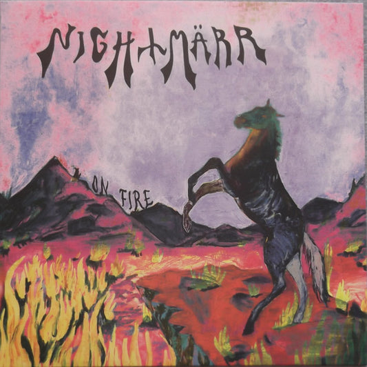 Image of Front Cover of 3425138E: LP - NIGHTM�RR, On Fire (Pony Metal Club; , Sweden 2021, Textured Sleeve, Insert)   VG+/VG+