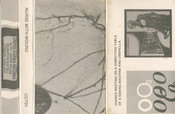 Image of Front Cover of 3455184S: Cassette - NURSE WITH WOUND, Chance Meeting On A Dissecting Table Of A Sewing Machine And An Umbrella (United Dairies; UDT01, UK 1987)   VG+/VG+